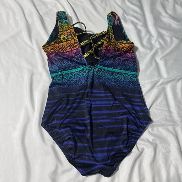 Longitude One Piece Bathing Suit Multicolour Pattern Size - Picture 13 of 14